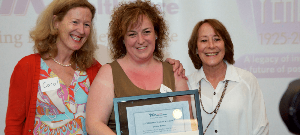2015 Heart of Home Care winner, Joanne, at the award presentation