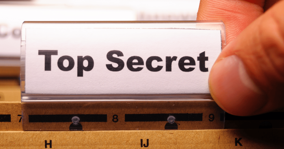 Folder with the words "top secret"