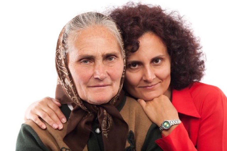 Elderly women with daughter