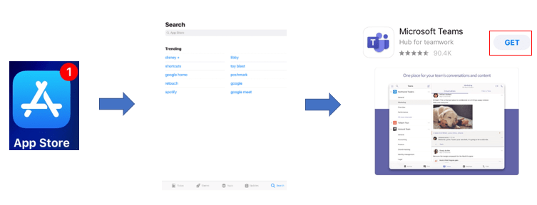 Installing Microsoft Teams on the IOS app store