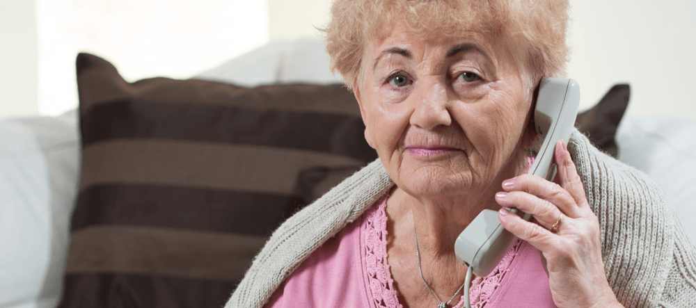 Elderly women on phone
