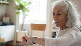 Woman looking at watch