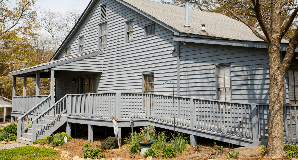 Grey Siding House with Wheelchair Ramp