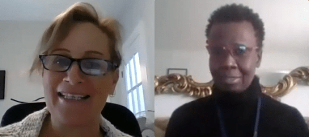 Kathryn Nichol and Hermyn Pearce speaking virtually