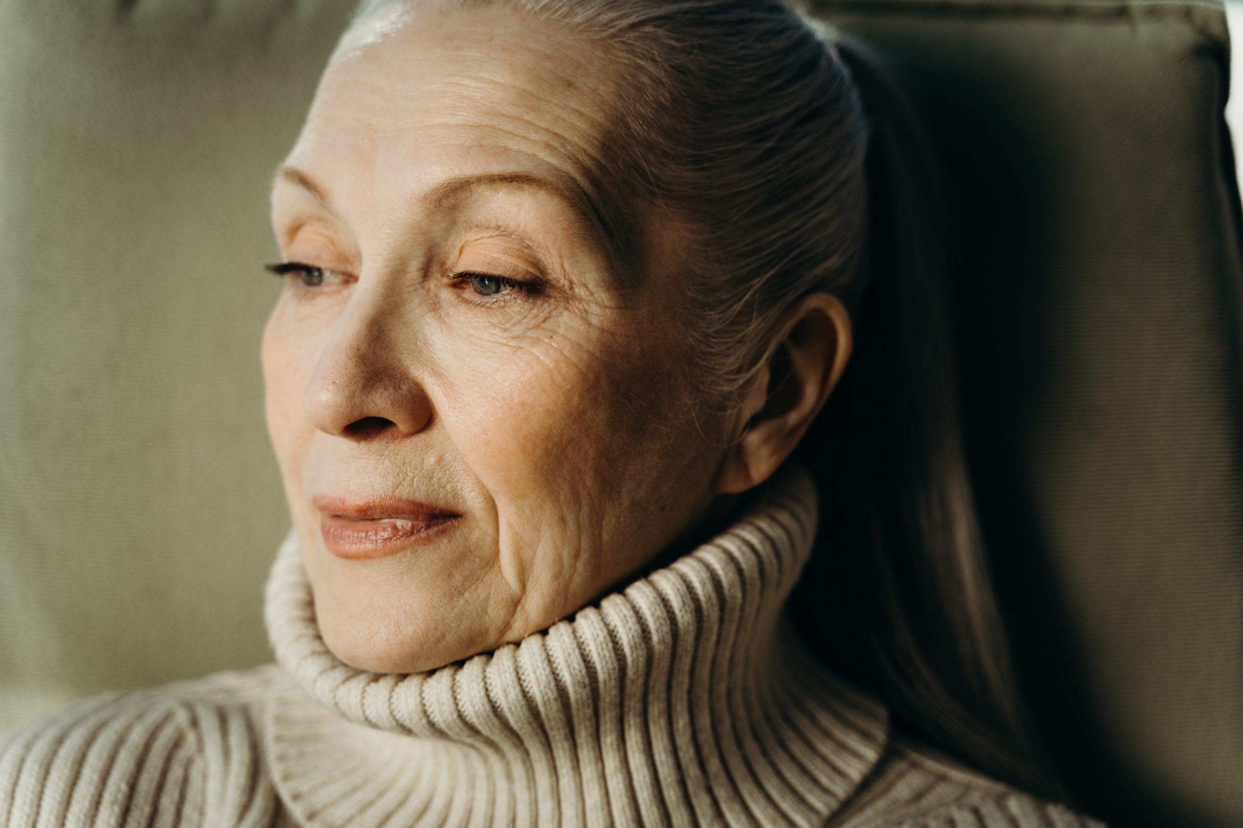 Older woman wearing turtleneck