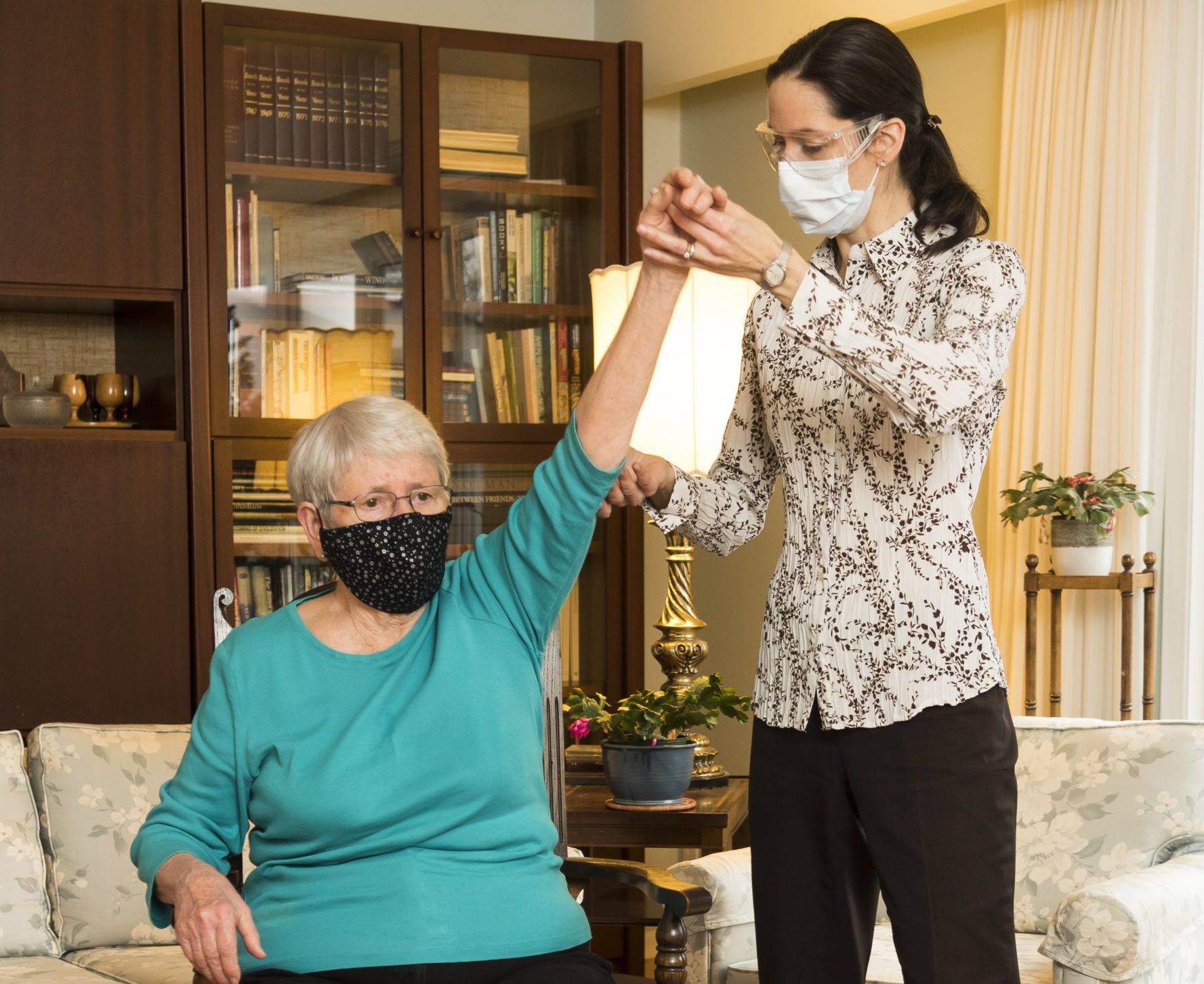 Champlain Rehab Solutions' physiotherapist helps a client