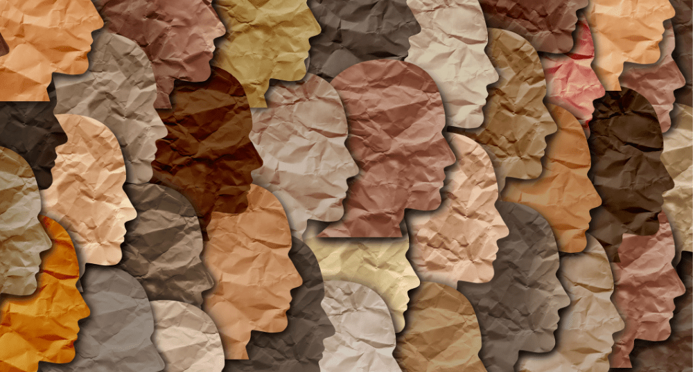 Artistic image of different skin tones