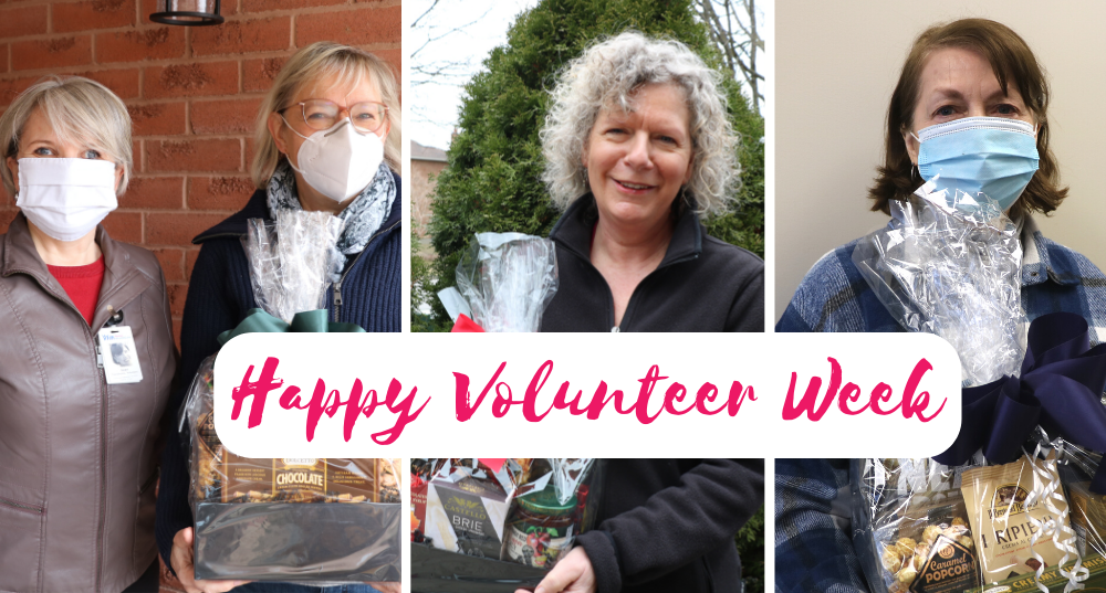 Long service volunteers with the words "Happy Volunteer Week" overlayed