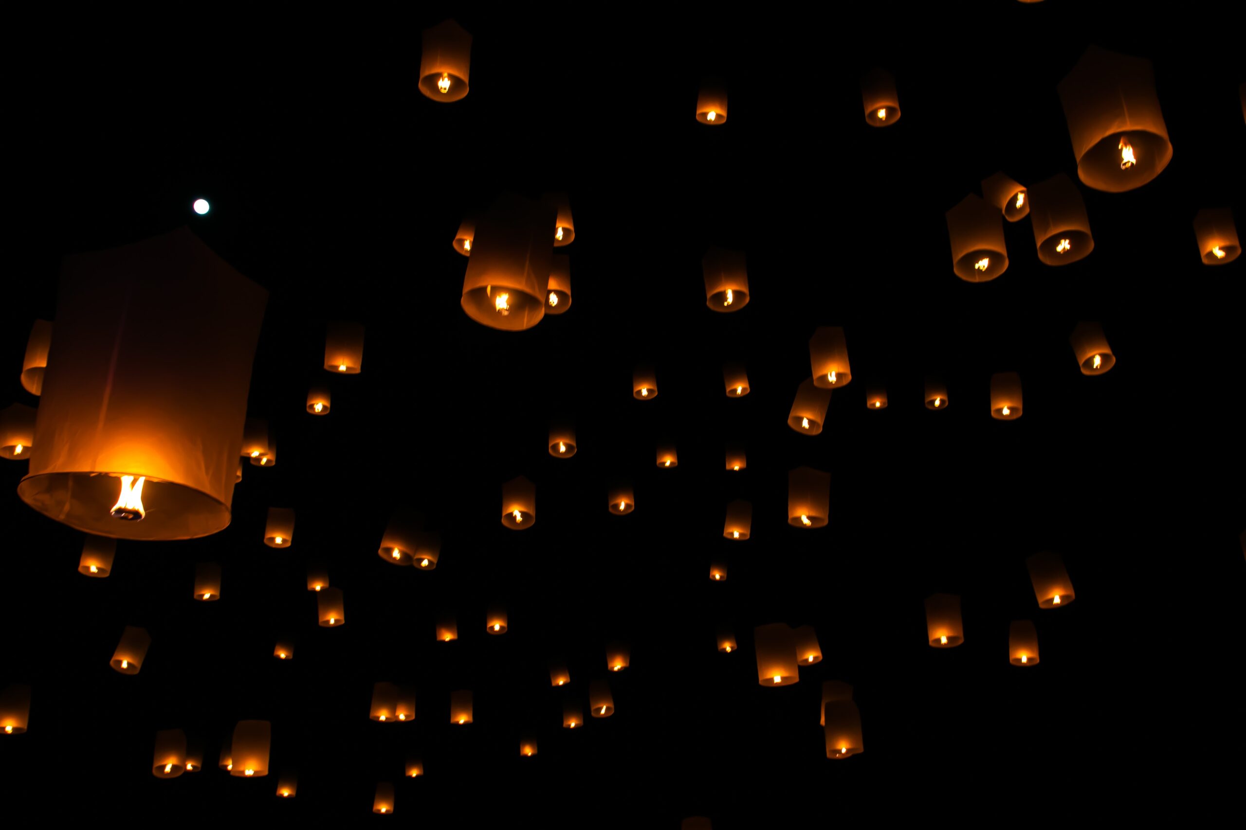 Lanterns glowing