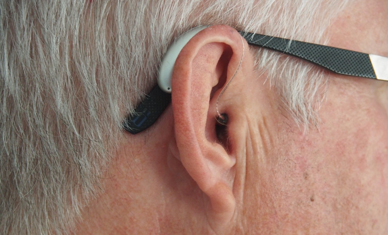 Ear with hearing aid