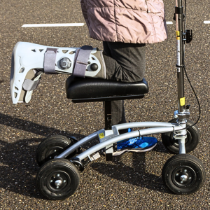 Women using knee walker