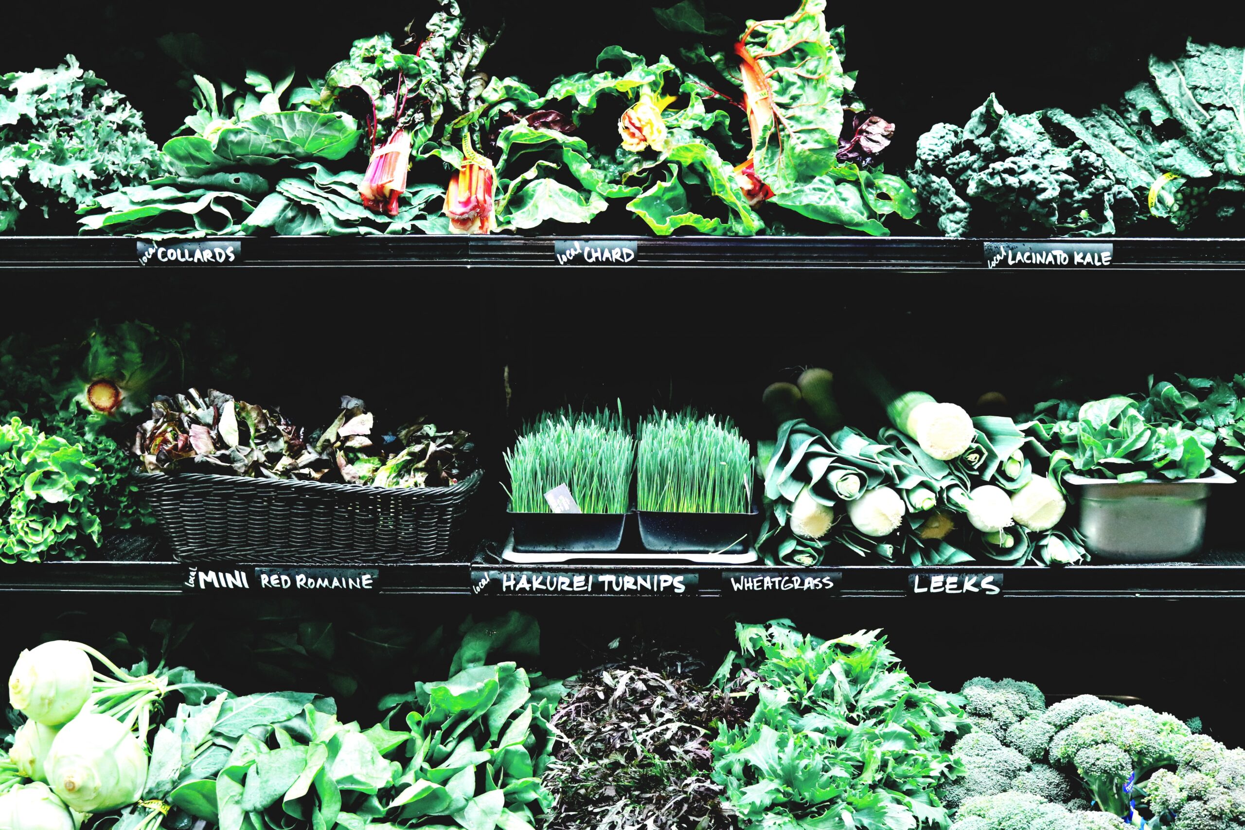 green produce at the grocery store