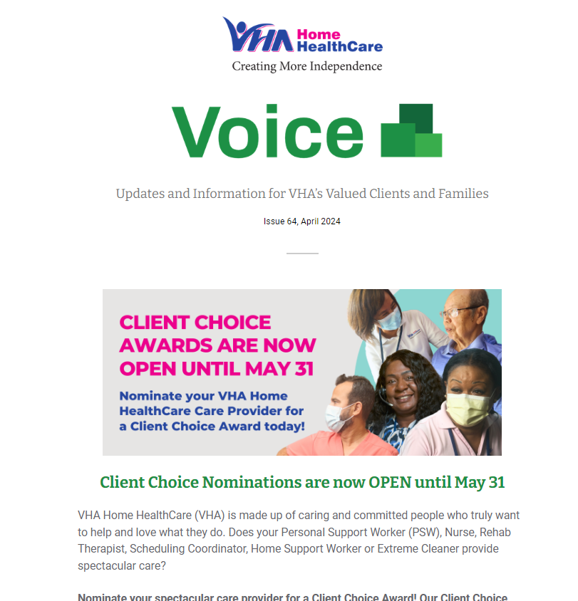 Screenshot of the April 2024 issue of Voice