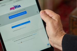 A client logs into the myVHA Client Portal