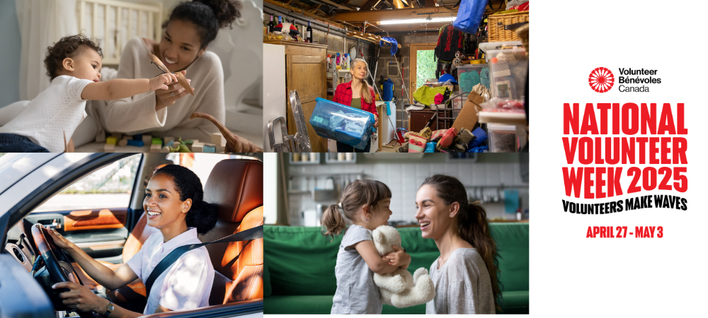 A collage of volunteer activities