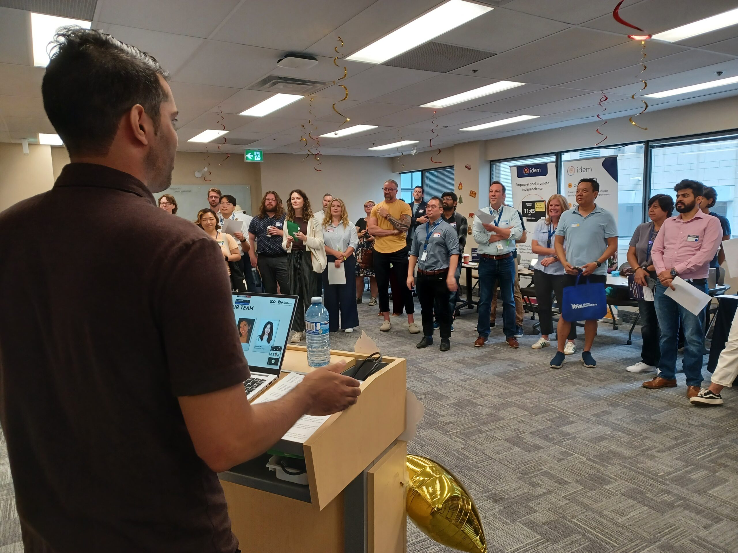 Jordan D'souza presenting at Camp Innovate