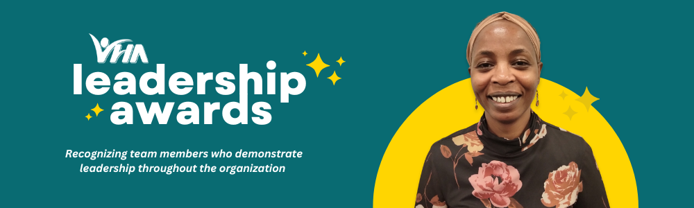 Image of Dorothy on the right with the text "VHA leadership awards" on the left.